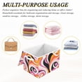 thumbnail image 6 of Yayeee Collapsible Cube Storage Bin with Lid Fabric Closet Decorative Basket with Handles, Swirling Circles, 6 of 7
