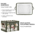 thumbnail image 2 of Yayeee Canvas Storage Basket with Handles for Shelves Fabric Bins Closet Organizer, Gray Cute Snowmen, 2 of 8
