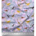 thumbnail image 1 of Soimoi Cotton Jersey Fabric Leaves & Dinosaur Jungle Printed Fabric 1 Yard 58 Inch Wide, 1 of 1