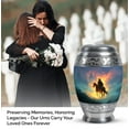 thumbnail image 3 of MUKTIVE Cowboys Cremation Urns for Human Ashes for Male Combo - Blue Funeral Urn for Human Ashes for Men Small - Home Decor Ash Holder - Remembrance Gift for Loss of Family (1 Large, 4 Keepsake), 3 of 7