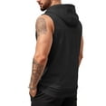 thumbnail image 3 of Dresfit Hoodie Mens Sleeveless Zip Up Tank Tops Drawstring Quarter Zip Running Shirts 2026 Summer Loose Oversized Muscle Fit Workout Tanks Black M, 3 of 4