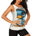 thumbnail image 2 of Balery Cute Sunflower Blue Duck Camiseta sin mangas estampada ligera para mujer, tops de entrenamiento sin mangas, camisetas de yoga transpirables de secado rápido.-X-Large, 2 of 7