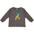 thumbnail image 3 of Inktastic Down Syndrome Awareness Blue and Yellow Hearts Ribbon Boys or Girls Long Sleeve Toddler T-Shirt, 3 of 5