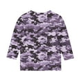 thumbnail image 4 of Favoffer Kids' Camouflage Print 3/4 Sleeve Top, Trendy Casual Round Neck Shirt for Casual Outings Adventure Play , 3-12Y, 4 of 6