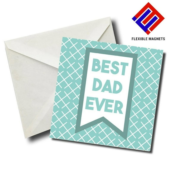 Best Dad Ever 1 Stylish Magnet for refrigerator. Great Gift! By Flexible Magnets.