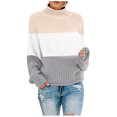 thumbnail image 1 of Pull Ample pour Femmes en Polyester Jaune, Col Rond, Loisirs, Tricoté, Manches Longues, 1 of 5