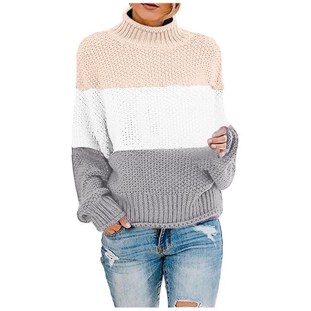 Pull Ample pour Femmes en Polyester Jaune, Col Rond, Loisirs, Tricoté, Manches Longues