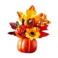 thumbnail image 4 of Pumpkin Decor Centerpiece Maple Leaves Foam Material Indoor Tabletop Shelf Thanksgiving Harvest, 4 of 9