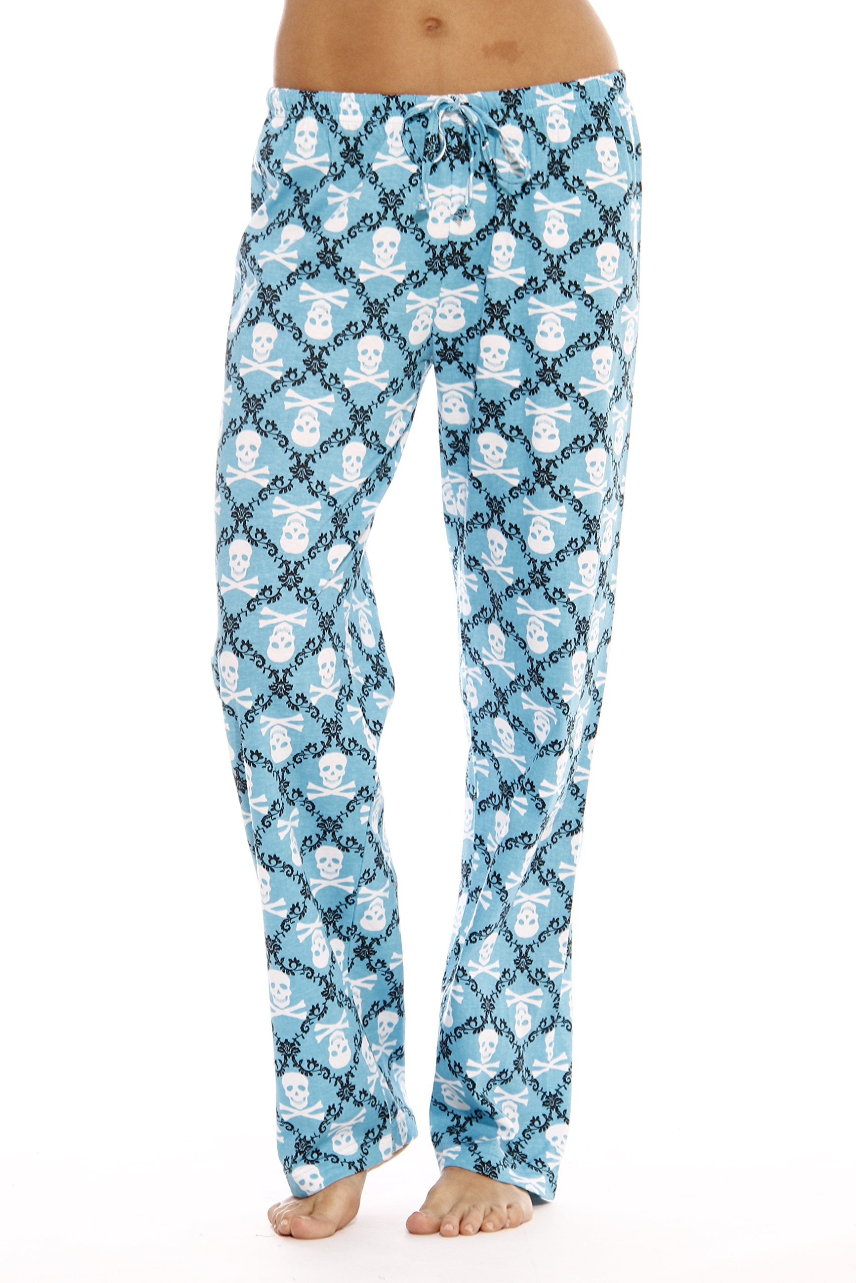 Just Love Women Pajama Pants / Sleepwear / PJs (Skulls Blue, Xlarge)