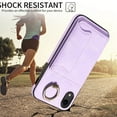 thumbnail image 7 of Dteck for iPhone XR Case with Card Holder, Retro PU Leather Wallet Case with Rotating Ring Kickstand, Slim Back Protective Cover Case for iPhone XR,Purple, 7 of 7