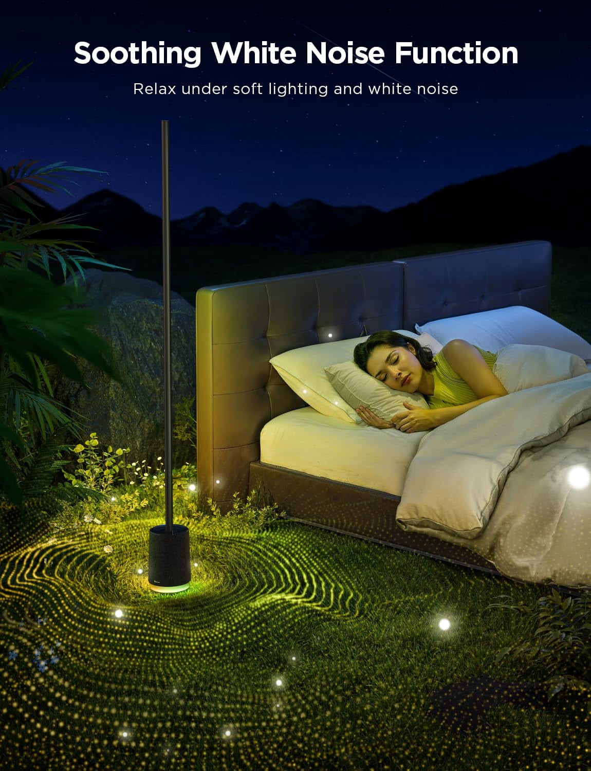 Govee Floor Lamp Pro  Rgbicww Led With And White Noise 2100 Lumens Standing Works Matter 16 Million Colors Music Sync For Bedroom Living Room