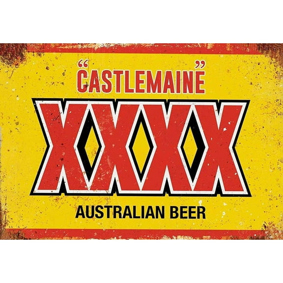 Castlemaine XXXX Australian Beer Vintage Tin Sign Metal Sign (Aluminum) Size: 8 x 12 inch