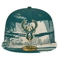thumbnail image 2 of Men's New Era Hunter Green Milwaukee Bucks Tip-Off 59FIFTY Fitted Hat, 2 of 6
