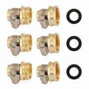 U.S. Solid 3-Set Brass Garden Hose Connector Male Female Fittings, 3/4" Size