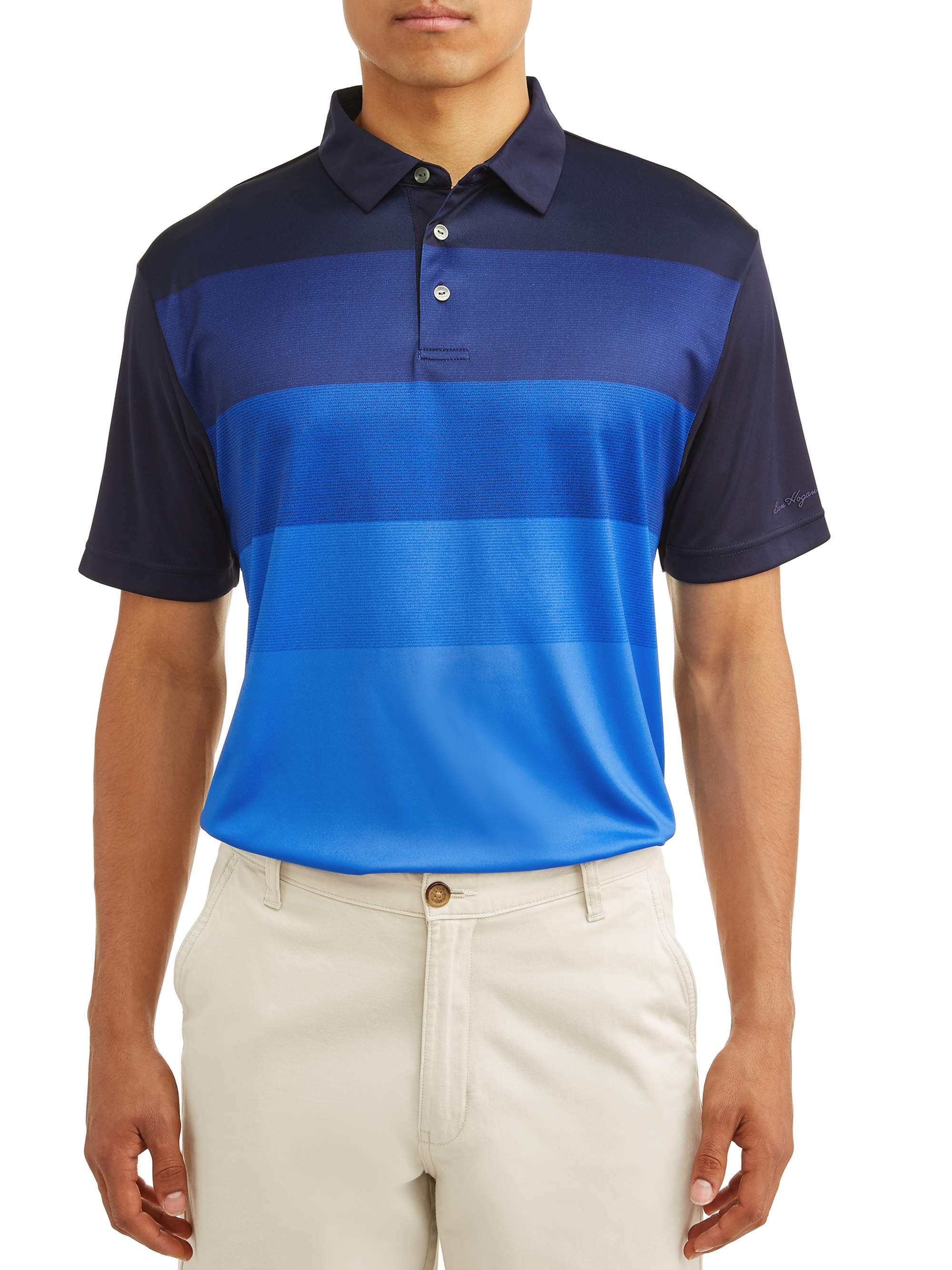 Ben Hogan Men's Performance Short Sleeve Fading Stripe Polo Shirt
