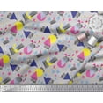 thumbnail image 2 of Soimoi Gray polyester Crepe Fabric Circle & Triangle Geometric Fabric Prints By Yard 42 Inch Wide, 2 of 3