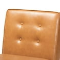 thumbnail image 6 of Baxton Studio Arvid Mid-Century Modern Tan Faux Leather Upholstered and Walnut Brown Finished Wood Dining Chair, 6 of 9