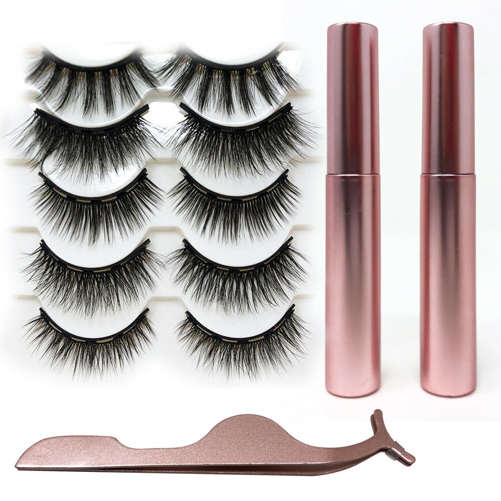 Nylea Eyelashes with Eyeliner Kit, 5 pairs Lashes