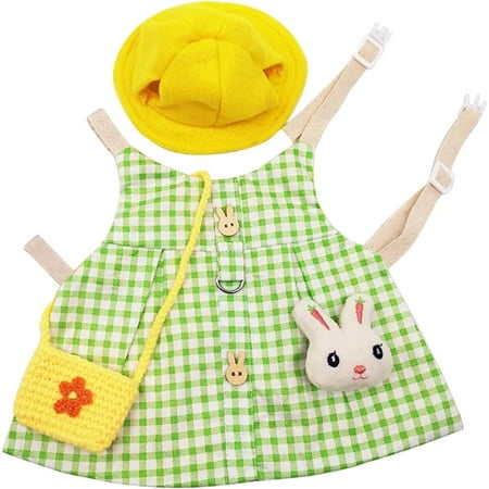 QIUYIDP Guinea Pig Clothes Soft Bunny Ferret Clothes with Pet Rabbit Harness and Leash Mini Hat Bag Cute Brooch for Kitten Small Animal Collars