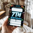 thumbnail image 5 of 7th Birthday Party Invitations for Boys Girls, Blue Glitter Graffiti Party Invitations, 20 Double-Sided Invite Cards with Envelopes, 7th Birthday Supplies Decorations, 4x6 Inch-A09, 5 of 6