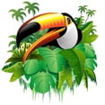 thumbnail image 2 of Toucan Toucan Tropical Vegetation-on-vector Wall Decal by Wallmonkeys Peel and Stick Graphic (12 in H x 11 in W) WM270302, 2 of 4