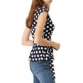 thumbnail image 5 of MODA NOVA Junior's V Neck Sleeveless Self Tie Wrap Front Dotted Top, 5 of 6
