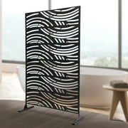 Miumaeov 3.7ft x 6ft Black Steel Outdoor Panel Privacy Screen