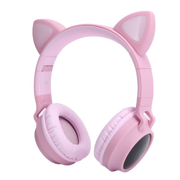 On Ear Headphone, Comfortable Wear LED Light  Headphone  for Music for Game Pink