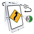 thumbnail image 2 of Right Reverse Curve (24" X 36") Standard A-Frame Signicade, Includes Decal Applied To Stand, 2 of 4