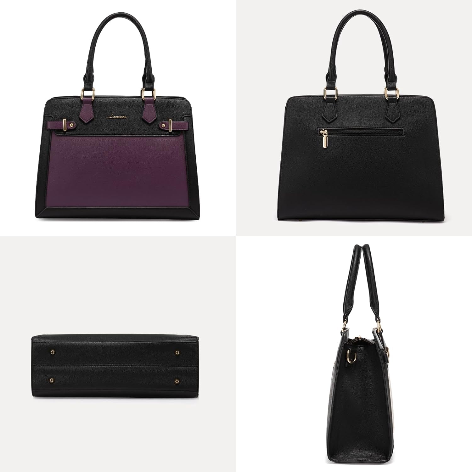 LOVEVOOK Purses and Handbags for Women, Tote Shoulder Bag Satchel Black Purse and PU Leather Top Handle for ladies
