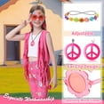 thumbnail image 4 of Set de disfraces hippie kooirsp de los años 60 y 70 para niños y niñas, 7 unidades de 4 a 12 años, 4 of 7