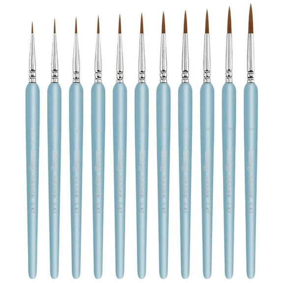 Detail Paint Brush Set 11Pcs Ergonomic Grip Miniature Brush for Fine Detailing and Acrylic Watercolor Oil Face Painting