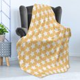 thumbnail image 4 of Yellow and White Soft Flannel Fleece Throw Blanket, Big Stars in Soft Tones with Classy Fashion Pattern Retro Elements, Cozy Plush for Indoor and Outdoor Use, 50" x 70", Apricot Cream, by Ambesonne, 4 of 5
