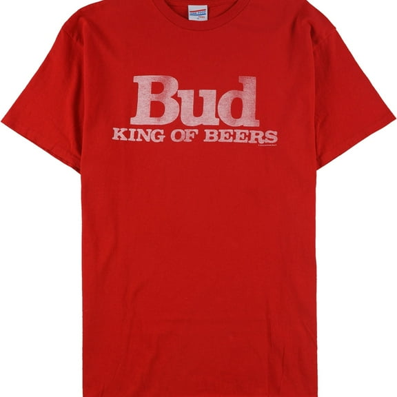 Junk Food Mens Bud King Of Beers Graphic T-Shirt, Red, Small