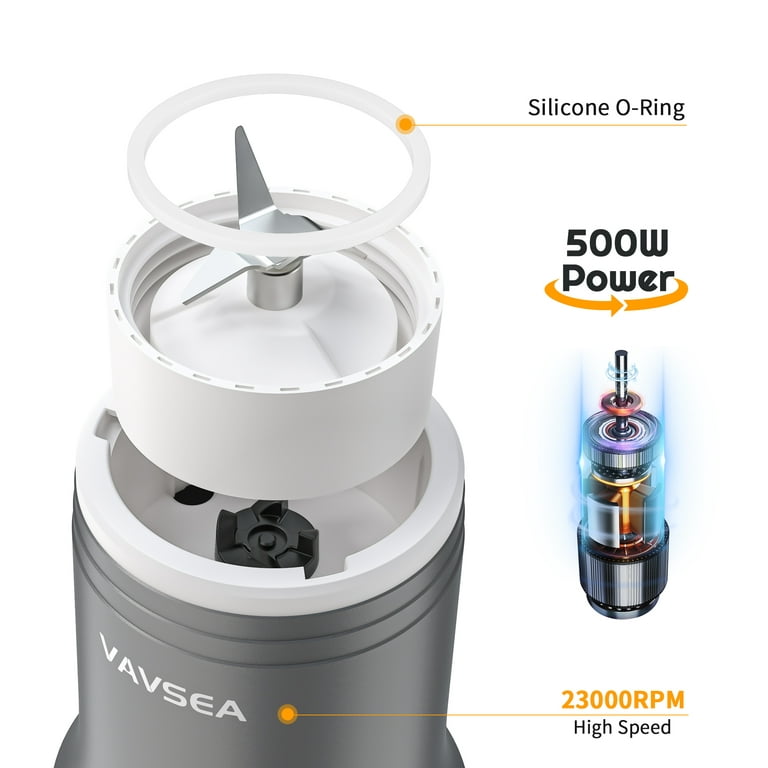 Vavsea 500-Watt Personal Blender, Portable Blender for Shakes and Smoothies