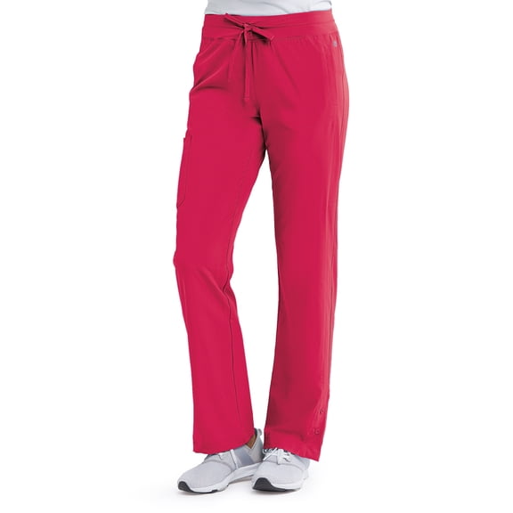 Barco One 5205 Women's Four Pocket Knit Waist Cargo Scrub Pant French Berry S