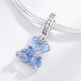 thumbnail image 3 of 925 Sterling Silver Sparkling Blue Bear Dangle Charm for Bracelet Charms Bangle Pendant Jewelry, 3 of 4