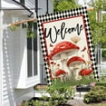 thumbnail image 3 of Spring Summer Welcome Mushrooms House Flag 28 x 40 Inch Double Sided Burlap Butterflies and Flower Farmhouse Easter Large Yard Flag Summer Holiday Seasonal Outdoor Outside Decoration, 3 of 6