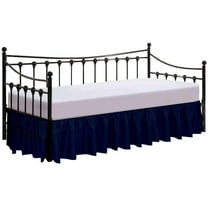 Split Corner Ruffle Bed Skirts 15" Drop, Fully Elastic Dust Ruffle, 100% Microfiber, Split Corner Bed Skirt Fade Resistant, Machine Washable Luxurious Fabric, Queen Size - Navy Blue Solid.