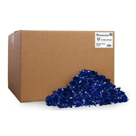 PA Essentials Crinkle Shred 10lb Box Metallic Royal