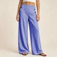thumbnail image 6 of Eiyaclvo Striped Wide Leg Palazzo Pants for Women High Stretchy Waist Loose Fit Work Dress Pant Business Casual Trouser Pull on Slacks with Pockets, 6 of 8