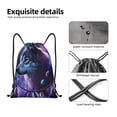thumbnail image 4 of Saiise Feathered Wolf Pattern Sports Drawstring Backpack - String Swim Gym Bag with Wet Proof Pocket for Women&Men-Medium, 4 of 6