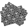 thumbnail image 2 of Gothic Skull Placemats, Halloween Skeleton Decorative Linen Place Mat, Spooky Day of The Dead Table Mats for Kitchen Dining, Heat Resistant Non Slip, Set of 4, 12"x18", 2 of 8