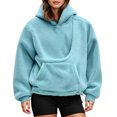 thumbnail image 2 of WULMLEO Womens Cuddle Pouch Hoodie for Small Pet Fleece Hoodie with Pouch Blue 2XL, 2 of 7