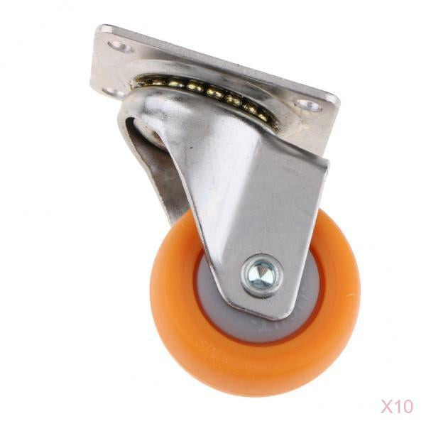 10unids De Echador Caster Pte Para Naranja 25 Mm Accesorio De Muebles Bricoje Sunnimix Rueda giratoria de nailon