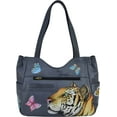 thumbnail image 2 of Anna by Anuschka Women’s Hand Painted Genuine Leather Shoulder Bag - Doble Magnetic Closure, Partitioned Compartment, Cell- and Multipurpose pockets, Double Shoulder Strap, 2 of 6