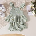 thumbnail image 5 of NOLDARES Infant Baby Girl Summer First Birthday Outfits 1st Birthday Clothes Sleeveless T-shirt Elastic Waist Shorts(Green,12-18 Months), 5 of 5