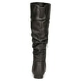 thumbnail image 3 of Dream Pairs Womens Wide Calf Faux Fur Slouchy Low Heel Side Zip Knee High Boots Blvd-W Black/Pu Size 8, 3 of 6