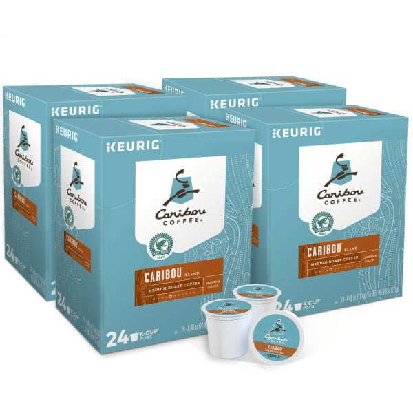 Caribou Coffee SingleServe Coffee KCups, Caribou Blend, Carton Of 4 K