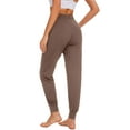 thumbnail image 7 of Hanerdun Womens Sweatpants with Pockets Ankle Elastic Waist Yoga Athletic Joggers Activewear Brwon L, 7 of 7